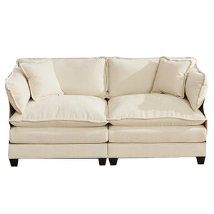 English Elm Cloud Modular Sofa Two Seat Chenille Upholstered Couch for Living Room Lounge Beige W1143P310491