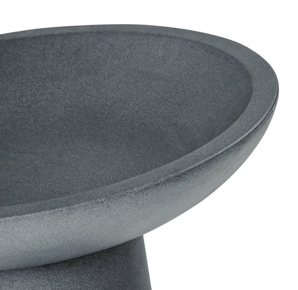 English Elm Polyresin Column Pedestal Birdbath Faux Stone Finish Weather Resistant Outdoor Garden N772P450057G