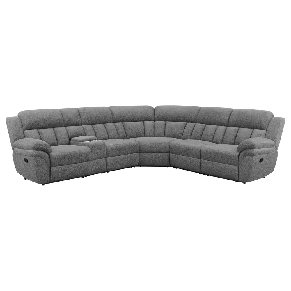 English Elm Divine Six Piece Chenille Reclining Sectional with Tufted Cushions for Living Rooms B062S01411
