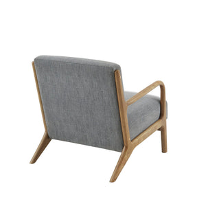 JLA Home INK+IVY - Mid-Century solid wood accent armchair with plush upholstery, ergonomic curved arms and timeless minimalist style Grey II100-0435