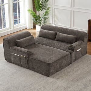 English Elm Chenille Oversized L-Shape Luxury Sectional Sofa - Minimalist, Comfy Sleeper Couch For Stylish Spaces W2339S00066