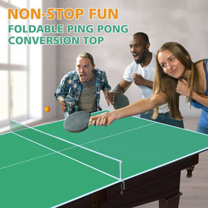 English Elm 8ft Foldable Mdf Ping Pong Conversion Top for Solo Practice and Indoor Play Green W1408P262535