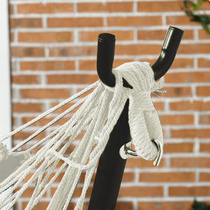 English Elm Outsunny Boho-Chic Hammock Chair With Stand, Side Pocket & Headrest For Relaxing Indoor/Outdoor Use W2225P174050-GIGA