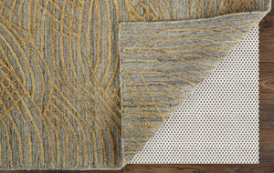 Feizy Rugs Taunton Hand-woven Viscose/Wool Rug - Elegant High-low Pile With Abstract Design For Modern Homes Gold,Gray Viscose,Wool T17t8007gld000e10