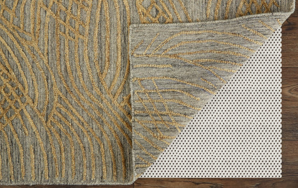 Feizy Rugs Taunton Hand-woven Viscose/Wool Rug - Elegant High-low Pile With Abstract Design For Modern Homes Gold,Gray Viscose,Wool T17t8007gld000e10