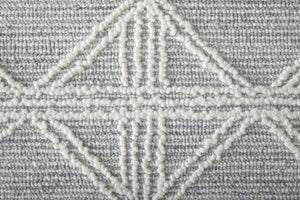 Feizy Rugs Corwin Hand-tufted Wool Geometric Rug By Thom Filicia - Elegant High-low Pile For Modern Spaces Gray,Ivory Wool T30t8013slv000h50