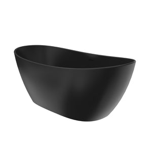 English Elm 65 Inch Freestanding Soaking Tub Solid Surface Matte White Spa Ergonomic Bath W1613P358130