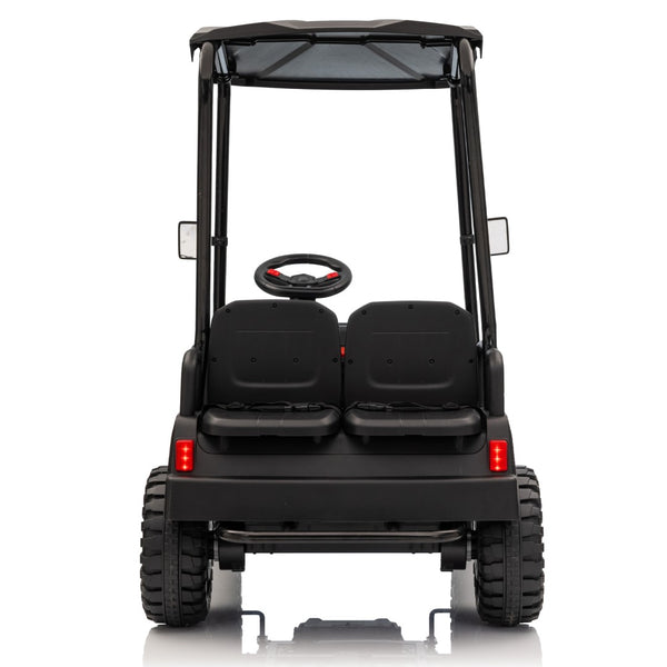 English Elm 24v Kids Electric Ride on Truck Four Seat All Wheel Drive Spring Suspension Sunshade Black W1578P381262