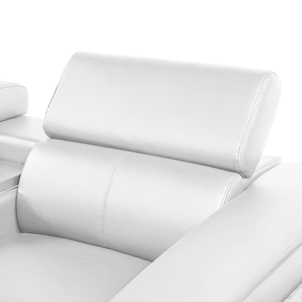 English Elm Nova Power Reclining Sectional with Bluetooth Audio Led Bar and Lift Top Wine Storage White B009S02169