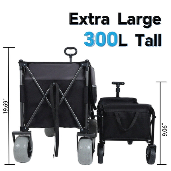 English Elm 9" Balloon Wheel Folding Wagon Heavy Duty 480lb All Terrain Oxford Fabric Cart W2932P317113