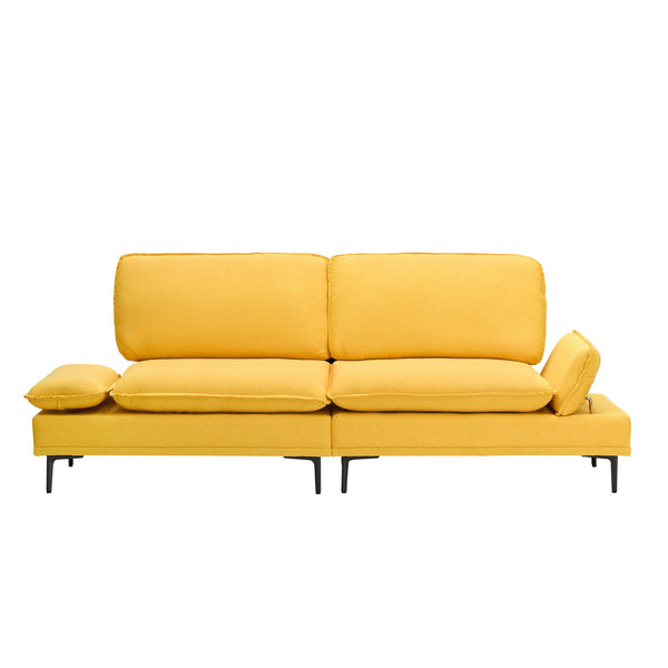 English Elm 89 Inch Premium Soft Yellow Sofa - Stylish, Compact Comfort For Apartment & Office Spaces, Modern Design W1658S00062