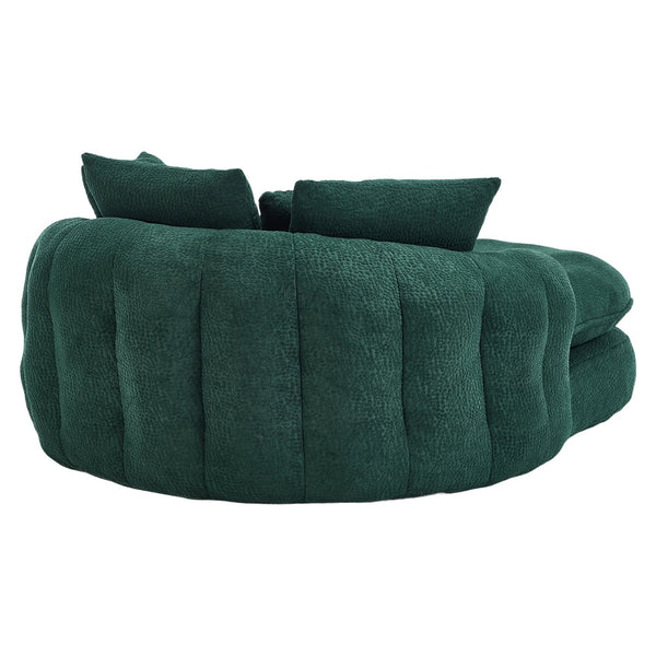 English Elm Oversized Memory Foam Chenille Bean Bag Sofa with Wrap-Around Backrest and Lumbar Support for Adults Emerald W395P359413