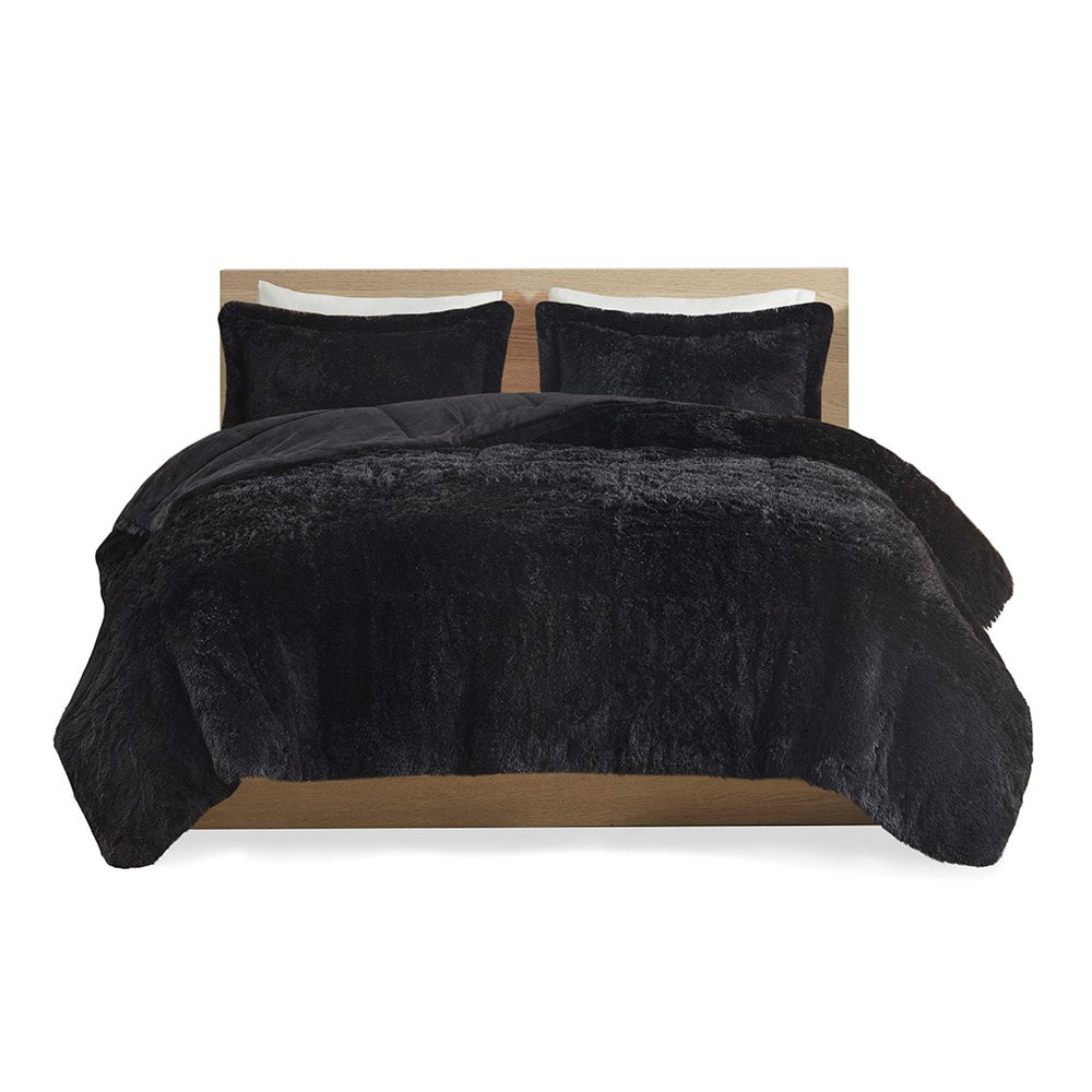 English Elm Twin/Twin Shaggy Long Fur Comforter Mini Set - Plush Faux Fur Cozy Bedding, Fluffy Warm Twin XL Finish B03595933