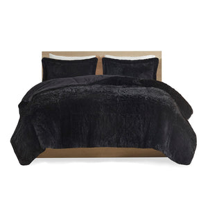 English Elm King/Cal Shaggy Long Fur Comforter Mini Set – Plush Faux Fur Reversible Comforter with Fluffy Shams, Cozy King/Cal Bedding B03595935
