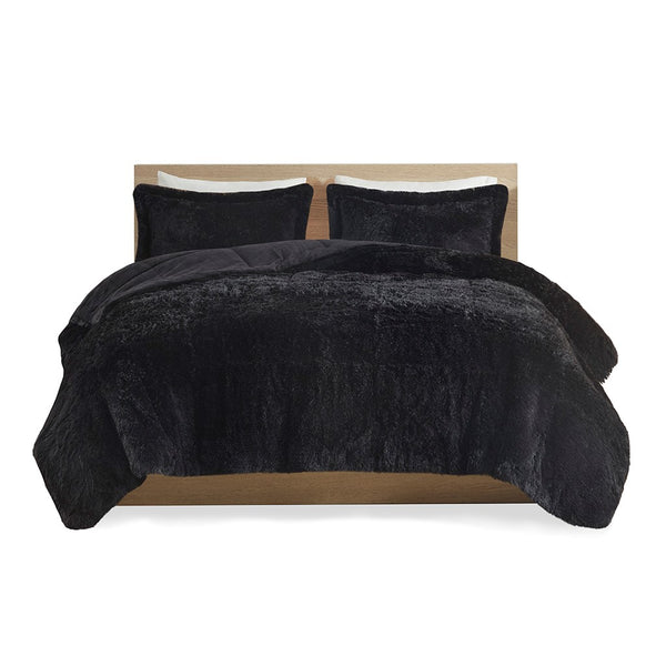 English Elm King/Cal Shaggy Long Fur Comforter Mini Set – Plush Faux Fur Reversible Comforter with Fluffy Shams, Cozy King/Cal Bedding B03595935