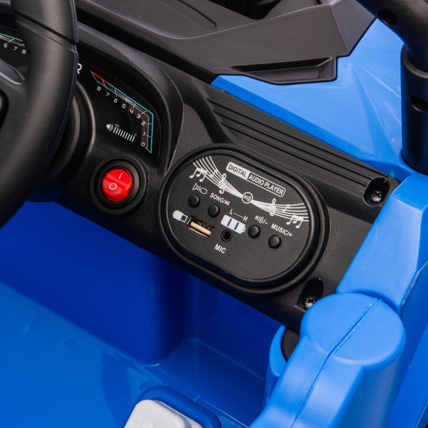 English Elm 12v Kids Electric Utv with 4-wheel Suspension Anti-collision Bar and 2-hour Battery Blue W1578P343327
