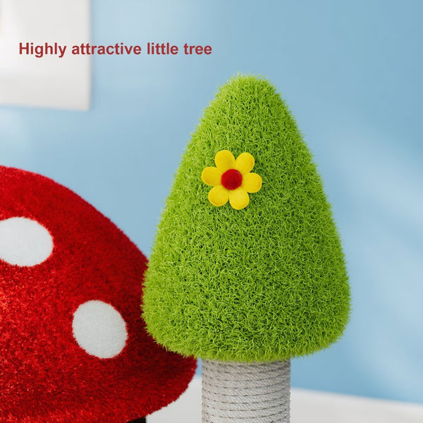English Elm 30.7" Mushroom Cat Tree Tower Sisal Scratching Posts Multi-level Perch for Apartments W3101P445945