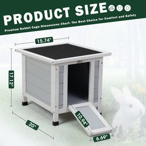English Elm Modern Fir Wood Pet Hutch Weatherproof Retreat for Rabbits Cats and Small Dogs W2181P357601