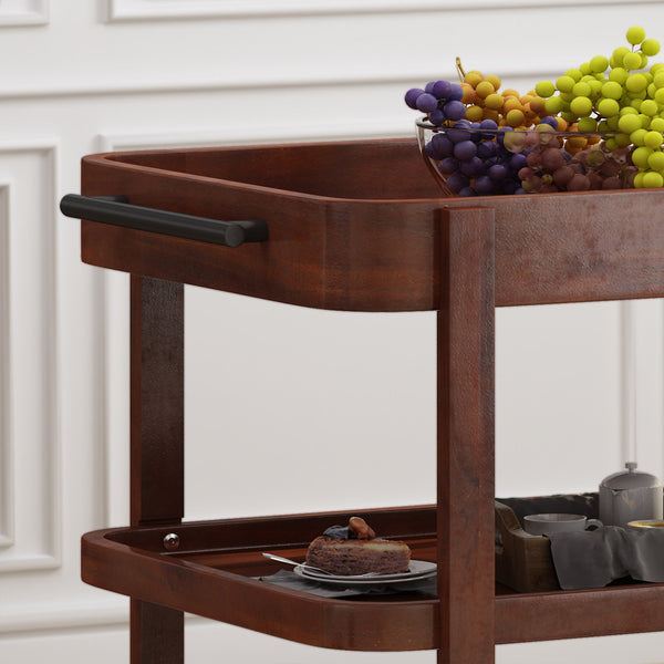 English Elm Christopher Knight Home® - TROLLEY Christopher Knight Home Selleck Mahogany Wood Bar Cart 24"D x 31.75"W Stylish Mobile Server for Entertaining and Bottle Storage 63113.00