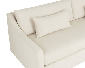 Sunpan BRAMWELL Sofa - Elegant Fletcher Desert Fabric, Deep Bench Cushion & Lumbar Pillows for Comfort 112798