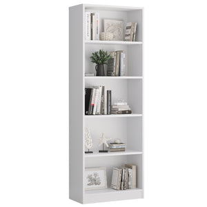 English Elm Bookcase Durable 3-Shelf Wood Freestanding Bookcase with Adjustable Shelves for Home Office Storage White T3623P381109