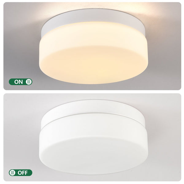 English Elm 1 LED Flush Mount Ceiling Light Fixture 24W 12 Inch Round Surface Lamp Energy Saving 3-Mode Durable Safety Rated White W2312P375011