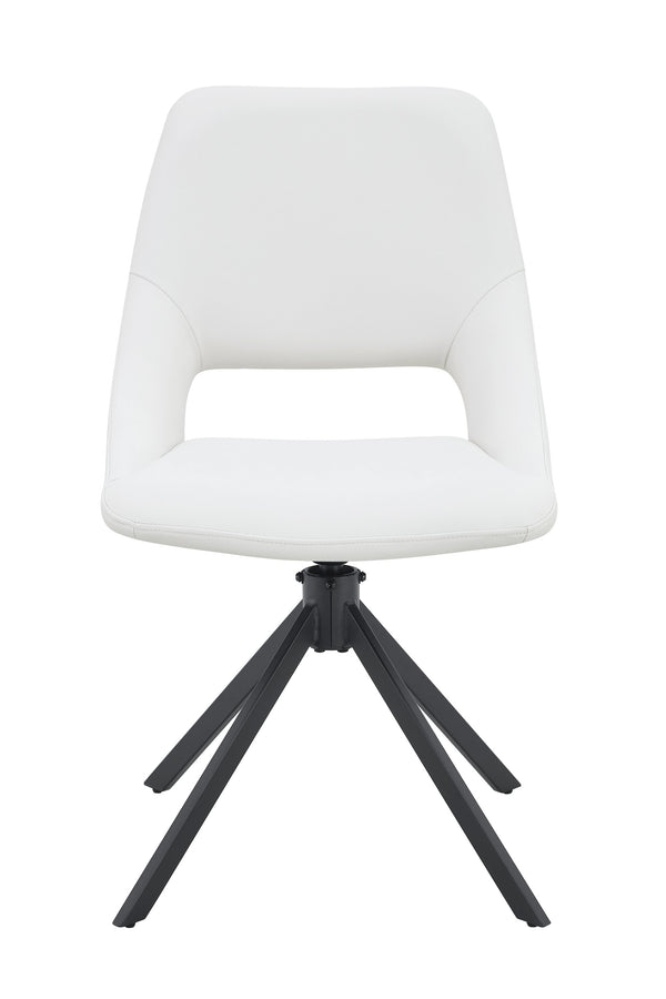 English Elm Dining Chairs Set Of 4 - Modern Swivel Design With Gold Mesh, High Back, And Easy-Clean Leather Upholstery W3493P347140