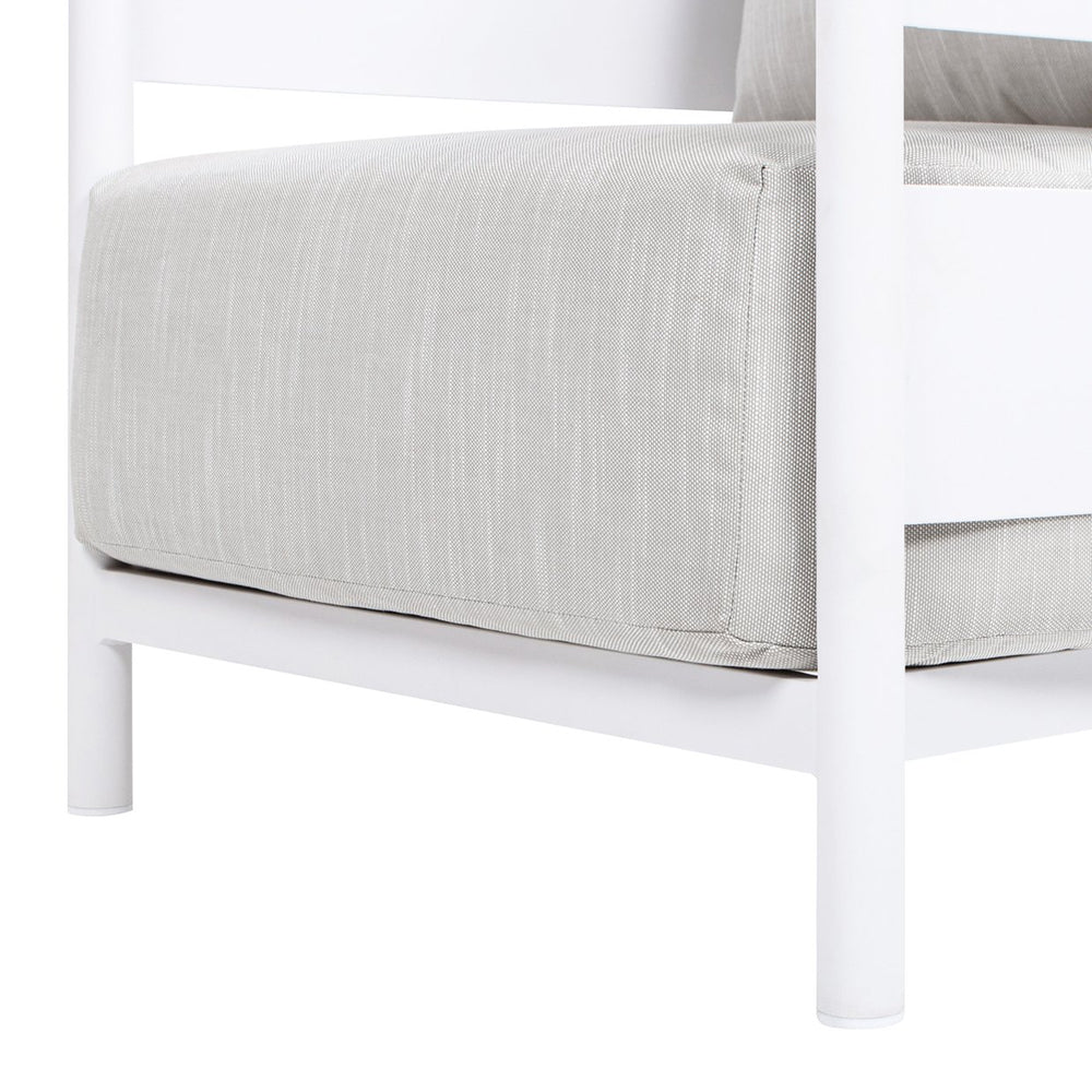 English Elm Jennifer Taylor Home - Rhodes 29" Upholstered Teak + Powder-Coated Aluminum Patio Arm Chair Birch Gray Chenille Cushions Durable Weather-Resistant Stylish Comfort for Outdoor Lounges B2719P321037