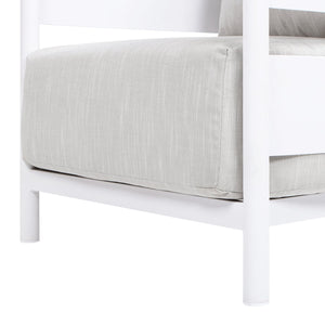 English Elm Jennifer Taylor Home - Rhodes 29" Upholstered Teak + Powder-Coated Aluminum Patio Arm Chair Birch Gray Chenille Cushions Durable Weather-Resistant Stylish Comfort for Outdoor Lounges B2719P321037