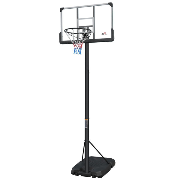 English Elm Double Fish Portable Basketball Hoop Adjustable 6.5 to 10 Ft Steel Rim Rust Proof W3087P251058