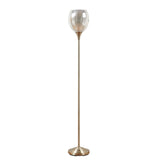 INK+IVY Bellow Transitional Uplight Floor Lamp with Mercury Glass Shade FB154-1165 Antique Brass