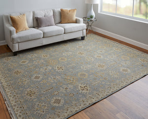 Feizy Rugs Corbitt Classic Hand Knotted Wool Oriental Rug – Elegant Persian Design For Timeless Living Spaces Blue,Gray,Ivory Wool Cor0610faqubgec50