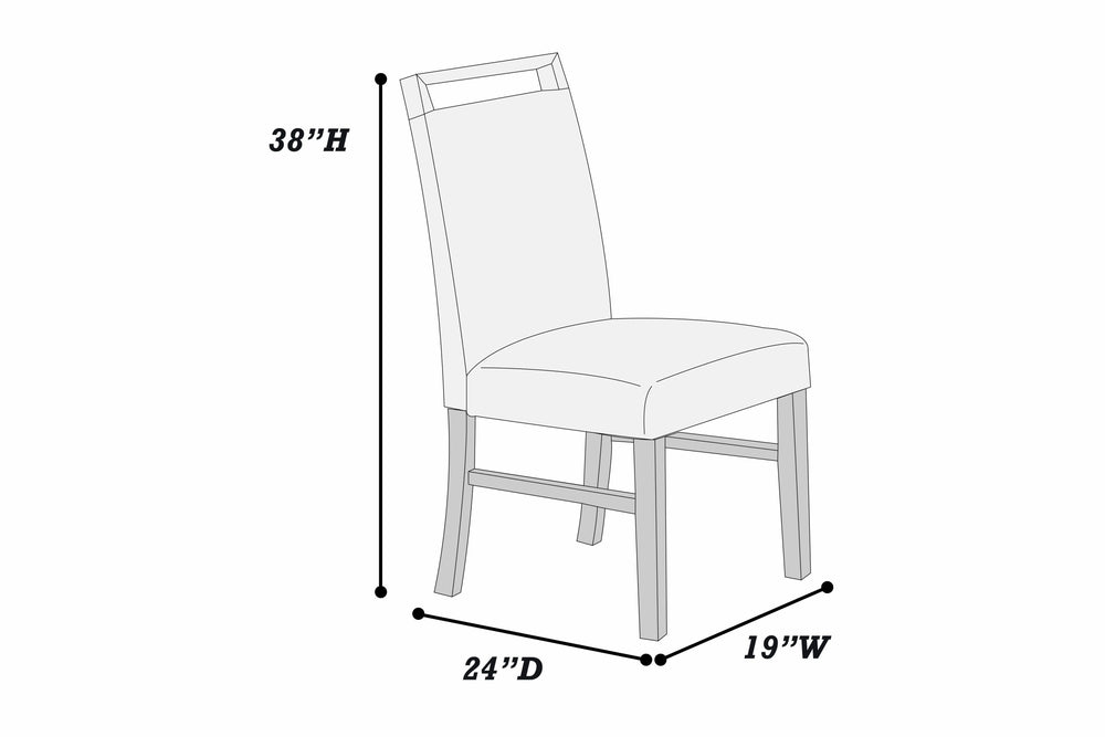English Elm Contemporary Upholstered Dining Chairs Set of 2 with Sculpted Wooden Handle, Charcoal Fabric, 38"H B011P367203