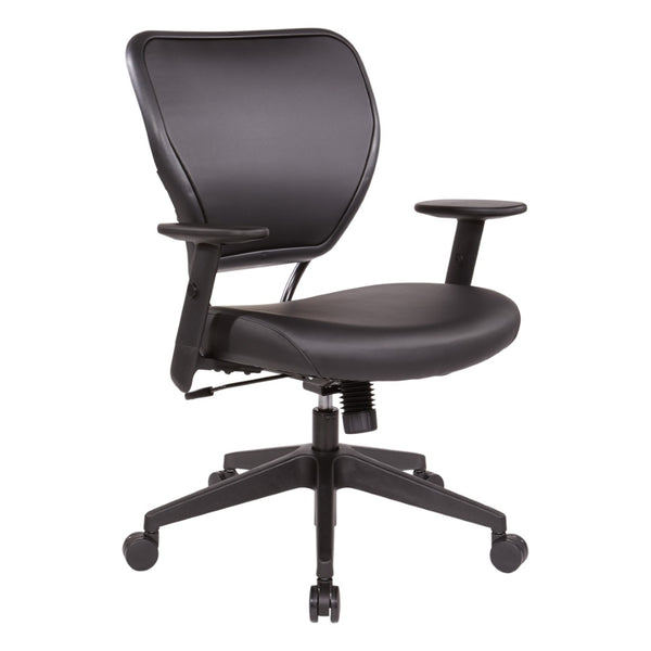 OSP Home Furnishings Silver Ion Antimicrobial Ergonomic Office Chair with Lumbar Support and Adjustable Arms Black 5500D-R107