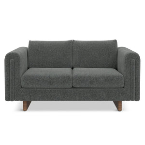English Elm Jones 61 inch Loveseat with Eco-Friendly Polyester Upholstery, High-Density Foam Comfort & Durable Frame DARK GREY B136P364286