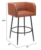 Horbat Barstool - Set of 2 Brown 109947 Zuo Modern