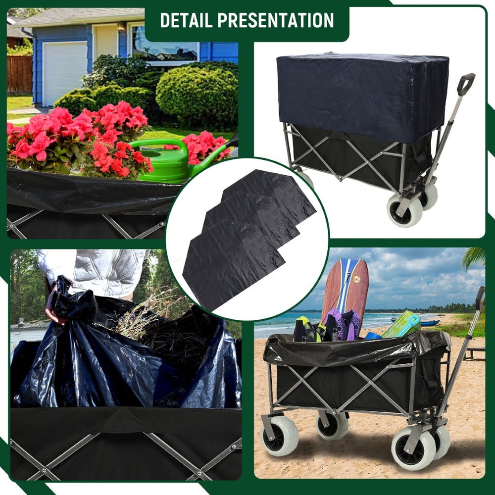 English Elm Beach Utility Wagon Heavy Duty Steel Frame All Terrain Pneumatic Tires Folding Hauler W2932P253147