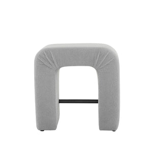 English Elm Christopher Knight Home® - 24'' Boucle stool with inverted U design, cozy loop-pile seating, durable rubberwood footrest, modern set of 2 Grey N780P187017G