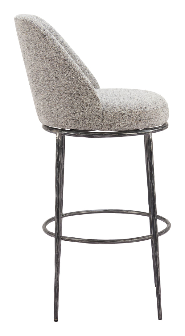 Nordhavn Swivel Barstool Gray 110273 Zuo Modern