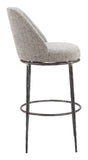 Nordhavn Swivel Barstool Gray 110273 Zuo Modern