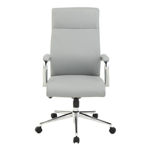 OSP Home Furnishings High Back Ergonomic Manager Chair with Antimicrobial Fabric Chrome Arms and Lumbar Support High Steel 920350C-R112