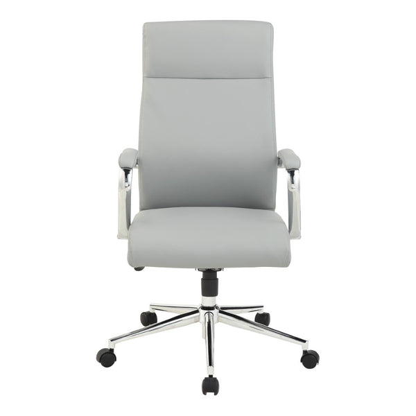 OSP Home Furnishings High Back Ergonomic Manager Chair with Antimicrobial Fabric Chrome Arms and Lumbar Support High Steel 920350C-R112