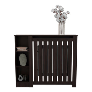 English Elm Radiator Cover Cabinet with Three Open Shelves White Finish Modern Living Room B097P369460