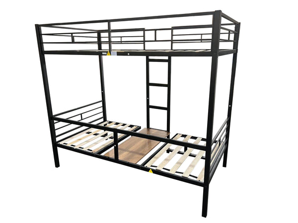 English Elm Twin Metal Loft Bed with Table & Bench Set, CPC-Certified, Noise-Free Slats, Guardrails, Drawers W427S00068