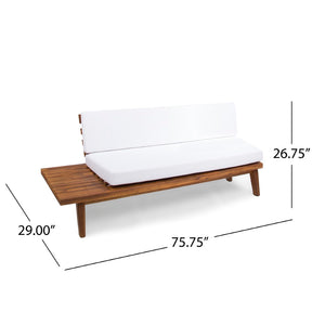 English Elm Hillcrest Solid Acacia Corner Sofa with Built-in Side Table for Outdoor Living 61288.00LSBWHI