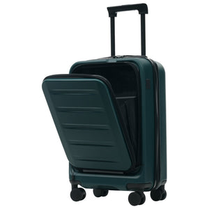 English Elm Luggage 5 Piece Hardside Abs Set with Front Access Carry on and Tsa Spinner Wheels Dark Green N732P391544M