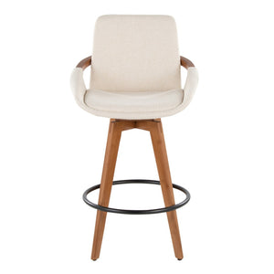 English Elm Dining/accent Chair Solid Wood Tapered Legs Cream Upholstery Mid-century Modern Seating B202P471196