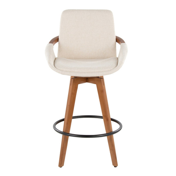English Elm Dining/accent Chair Solid Wood Tapered Legs Cream Upholstery Mid-century Modern Seating B202P471196