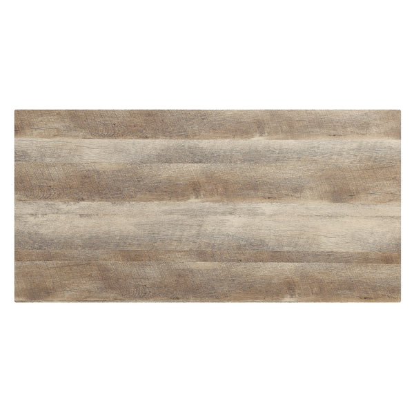 English Elm Oak Industrial Coffee Table with Bottom Shelf, Oak & Sandy Black Finish, Modern Storage and Sturdy Support (47" x 24") B062P209062