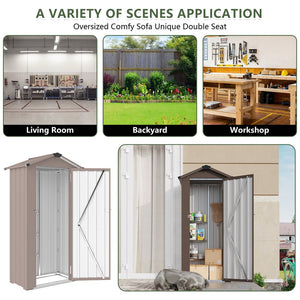 English Elm Campcraft Galvanized Iron Compact Outdoor Storage Shed with Locking Door Weather Resistant W1598P283840